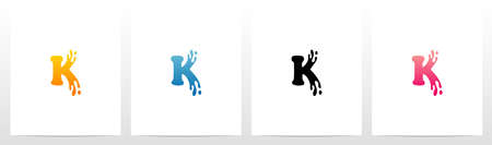 Water Splash On Letter Logo Design Kのイラスト素材