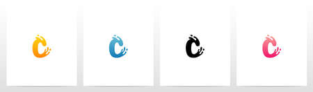 Water Splash On Letter Logo Design Cのイラスト素材
