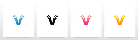 Water Splash On Letter Logo Design Vのイラスト素材