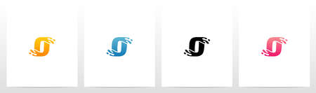 Water Splash On Letter Logo Design Oのイラスト素材