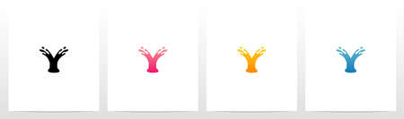 Water Splash On Letter Logo Design Yのイラスト素材