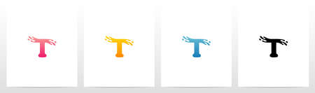 Water Splash On Letter Logo Design Tのイラスト素材