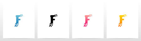 Water Splash On Letter Logo Design Fのイラスト素材