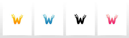 Water Splash On Letter Logo Design Wのイラスト素材