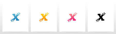 Water Splash On Letter Logo Design Xのイラスト素材