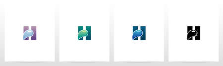Waterdrop On Letter Logo Design Hのイラスト素材