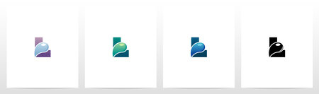 Waterdrop On Letter Logo Design Lのイラスト素材