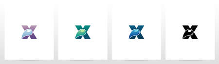 Waterdrop On Letter Logo Design Xのイラスト素材