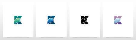 Waterdrop On Letter Logo Design Kのイラスト素材