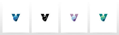 Waterdrop On Letter Logo Design Vのイラスト素材