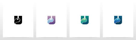 Waterdrop On Letter Logo Design Uのイラスト素材