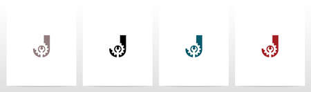 Wrench And Gears On Letter Logo Design Jのイラスト素材