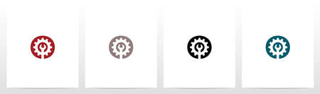 Wrench And Gears On Letter Logo Design Oのイラスト素材