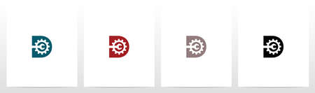 Wrench And Gears On Letter Logo Design Dのイラスト素材