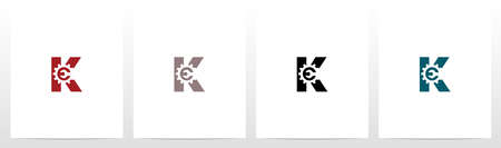 Wrench And Gears On Letter Logo Design Kのイラスト素材