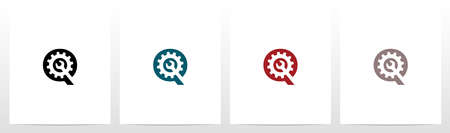 Wrench And Gears On Letter Logo Design Qのイラスト素材