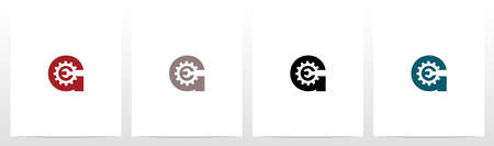Wrench And Gears On Letter Logo Design Gのイラスト素材