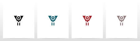 Wrench And Gears On Letter Logo Design Yのイラスト素材