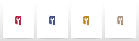 Wrench On Letter Logo Design Qのイラスト素材