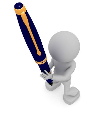 persons gives you ink penの写真素材