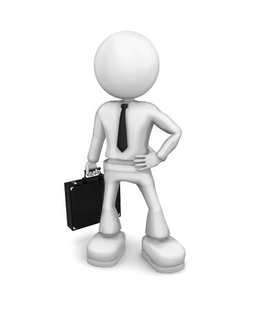 SuperBusinessMan. 3d image isolated on white background.の写真素材