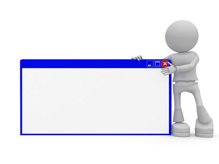 Man keeps tablet for textの写真素材