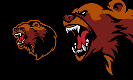 angry polar bear sports logo mascot vector illustrationのイラスト素材