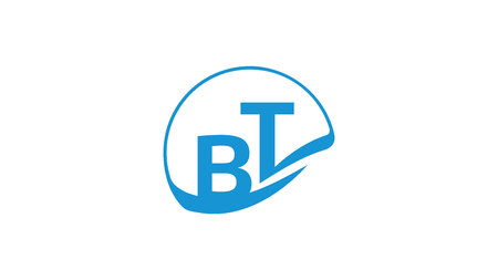 BT Logo supported by hands like shapes to show cooperation and the blue color denotes confidence.のイラスト素材