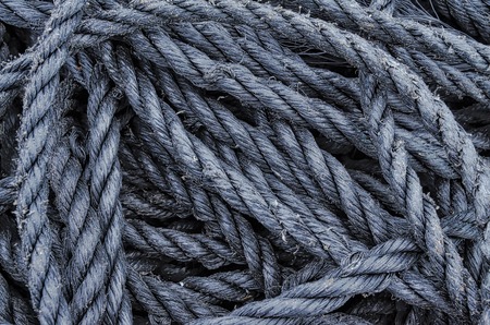 Abstract background of black fisherman's rope pattern.の写真素材