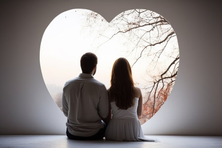 loving young couple celebrating valentines dayの素材