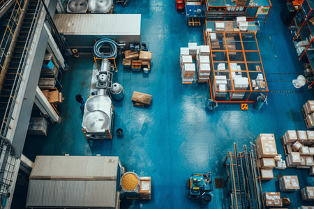 Interior of a modern factory for the production of food condimentsの素材