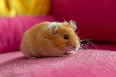 guinea pig on a couch cushionの素材