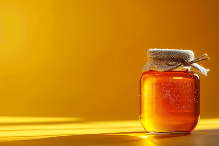Pure Honey in a jar copy spaceの素材