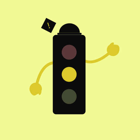 Cartoon of red traffic light.