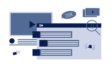Flat illustration with online video streaming concept.