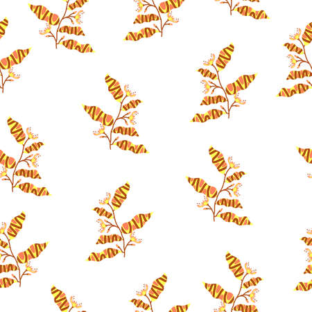 Seamless pattern of folks floral gardenのイラスト素材