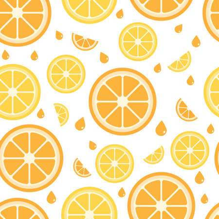 Seamless pattern with lemon and orangesのイラスト素材