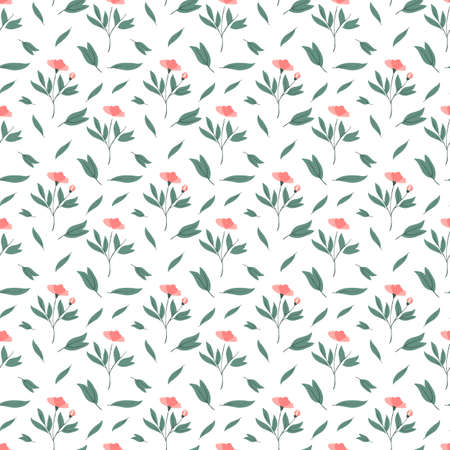 Flat flower seamless pattern or printのイラスト素材