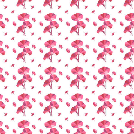Seamless pattern with cute flat flowersのイラスト素材