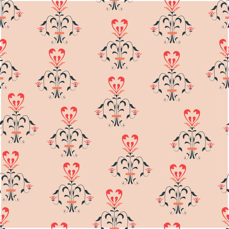 Vintage seamless pattern with floralsのイラスト素材