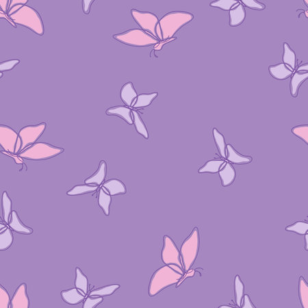 Butterfly with purple background vector seamless patternのイラスト素材