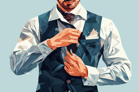 Handsome businessman in a shirt and tie.のイラスト素材