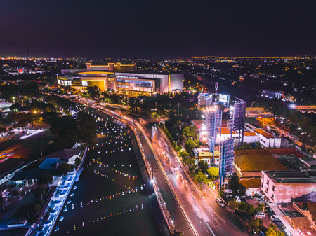Aerial Night View of Surabayaのeditorial素材