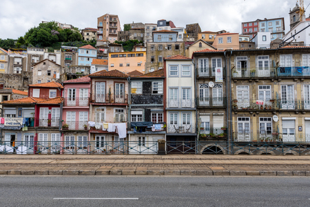 Matosinhos old colorful houses - Portoのeditorial素材