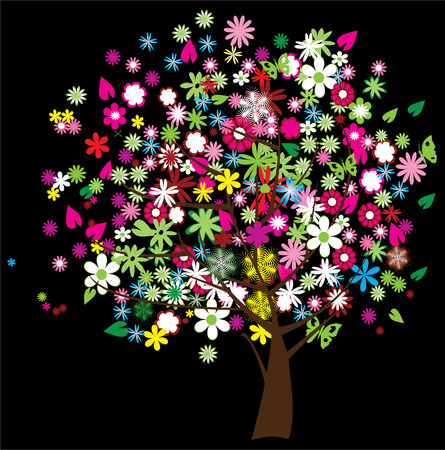floral treeのイラスト素材