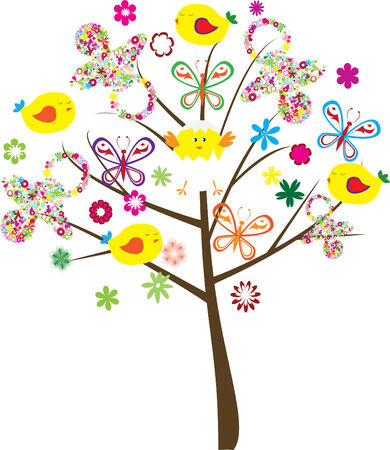 baby shower treeのイラスト素材