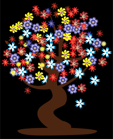 floral treeのイラスト素材