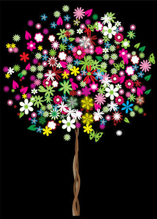 floral treeのイラスト素材