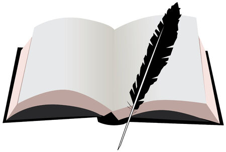 open book and a featherのイラスト素材