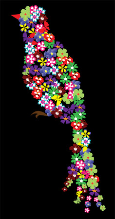 floral birdのイラスト素材